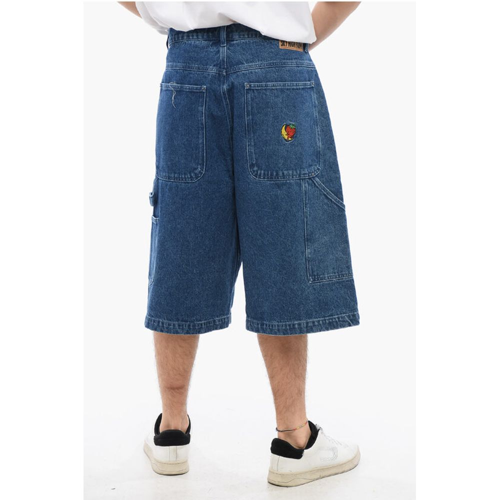 Sky High Farm Baggy Fit Shorts with Logoed Button