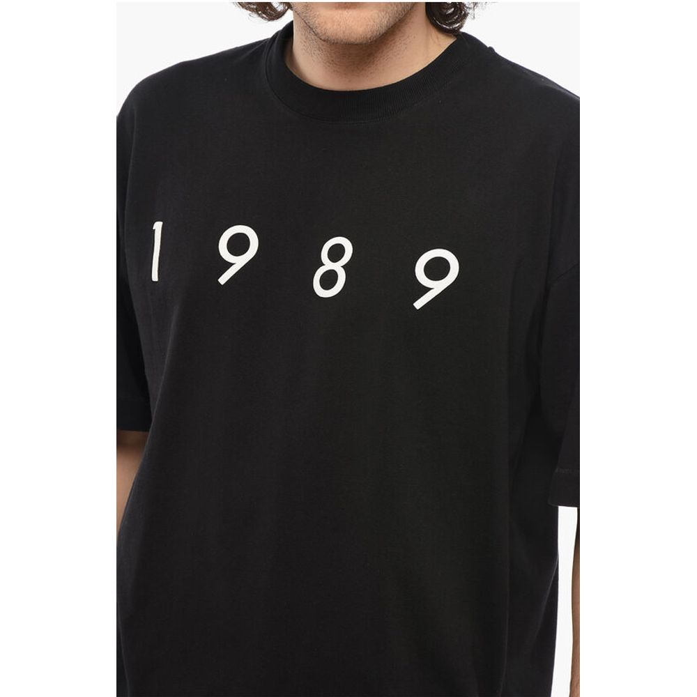 1989 Studio Solid Color Crew-neck T-Shirt with Contrasting Logo