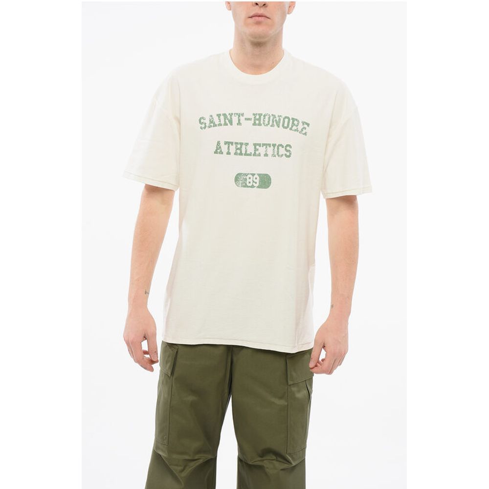 1989 Studio Solid Color SAINT-HONORE ATHLETICS Crewneck T-Shirt with Con