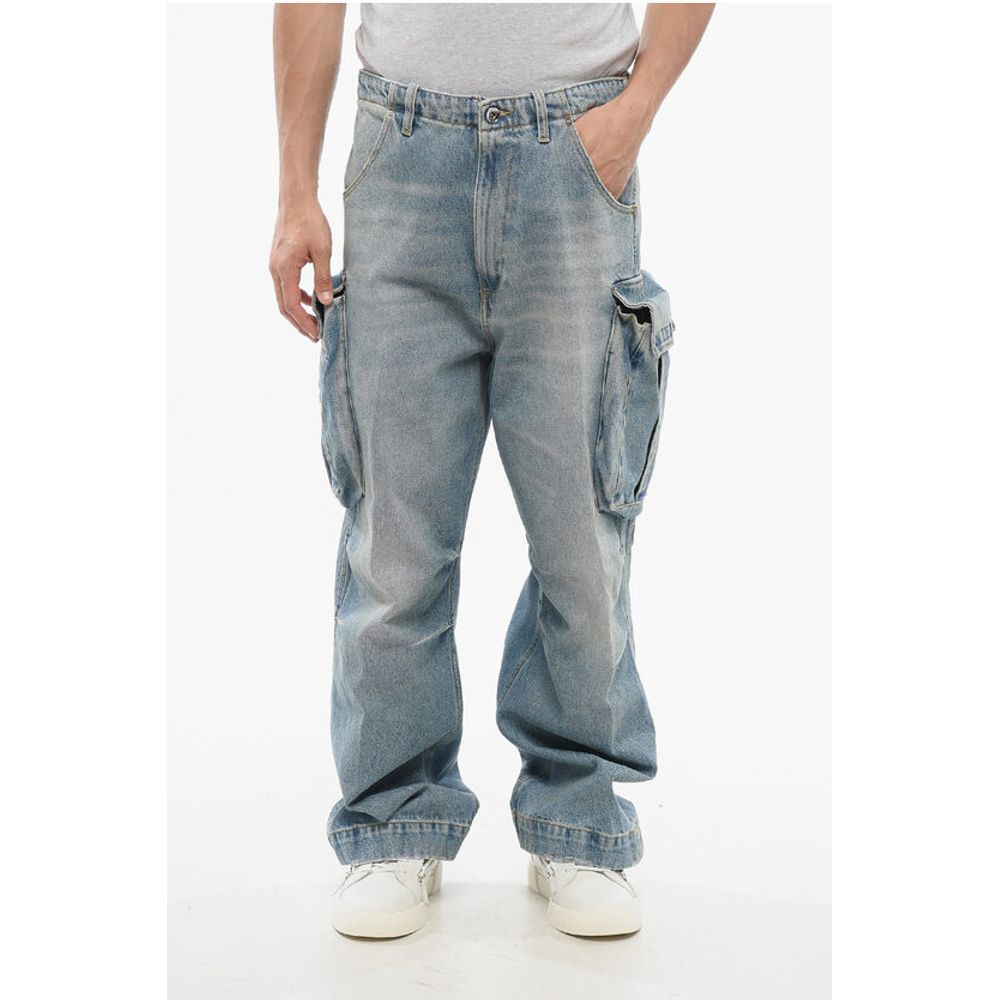1989 Studio Acid Wash Effect Baggy Fit Cargo Jeans 25cm