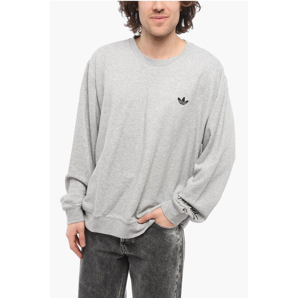 Adidas WALES BONNER Cotton Crew-neck Sweatshirt with Velvet Logo