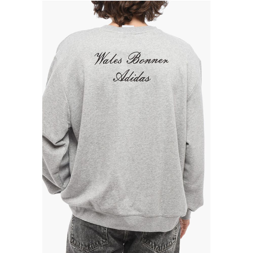 Adidas WALES BONNER Cotton Crew-neck Sweatshirt with Velvet Logo