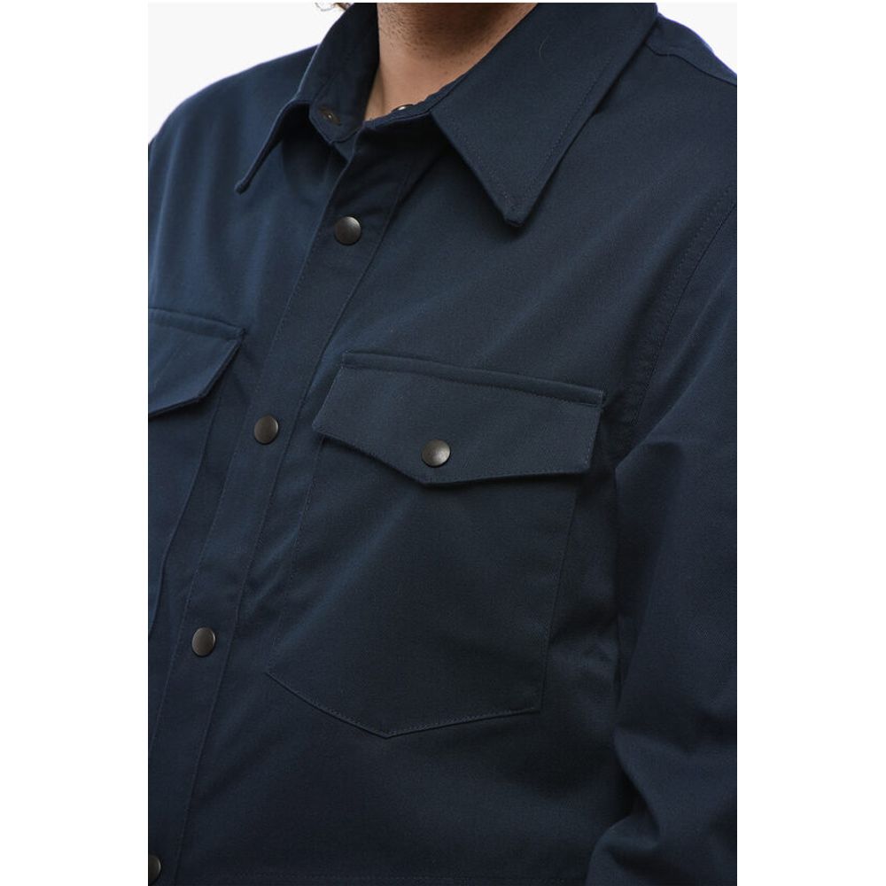 Department 5 Cotton Twill Blend COLOR Overshirt with Snap Buttons