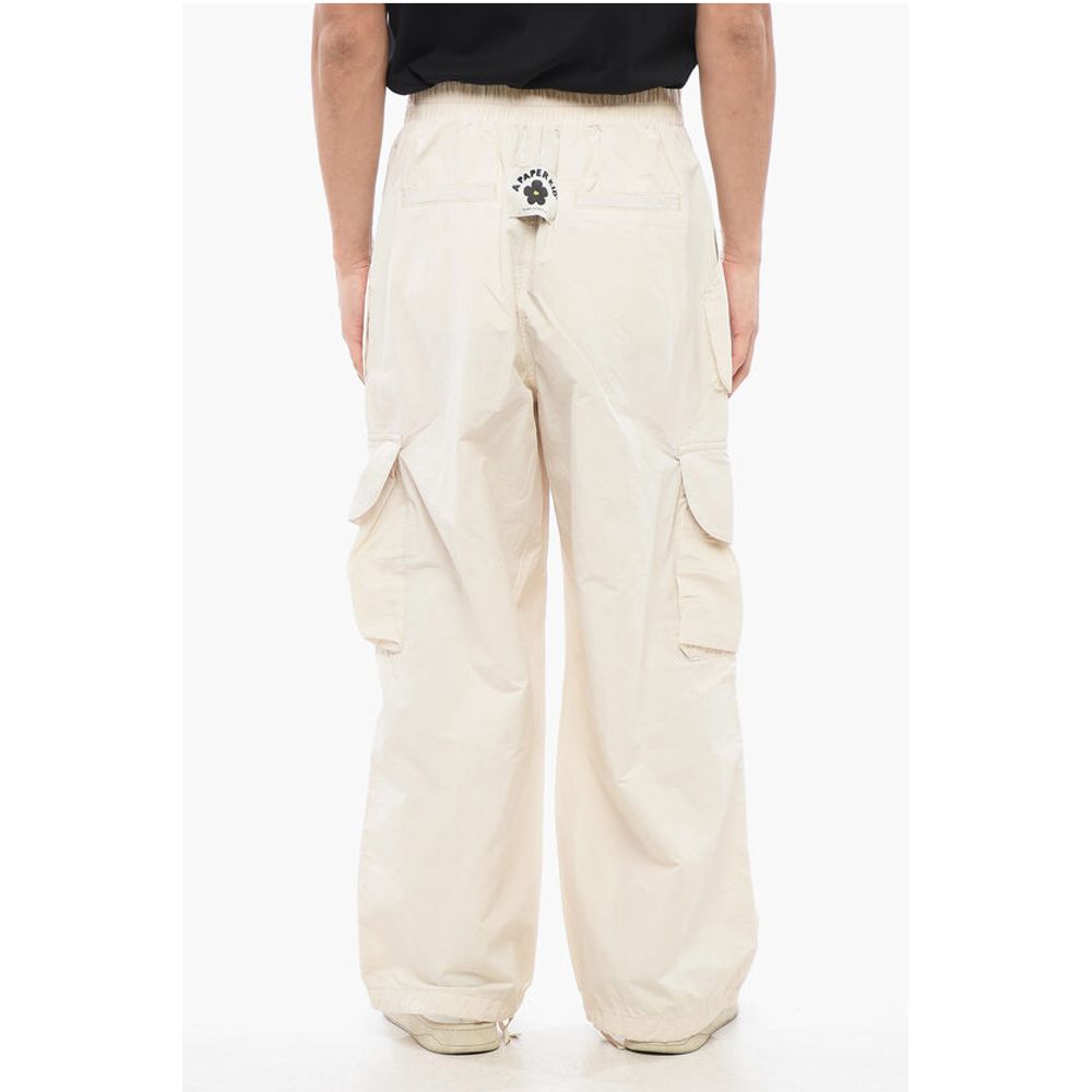 A Paper Kid Cotton and Nylon Cargo Pants with Logo Patch on The Back