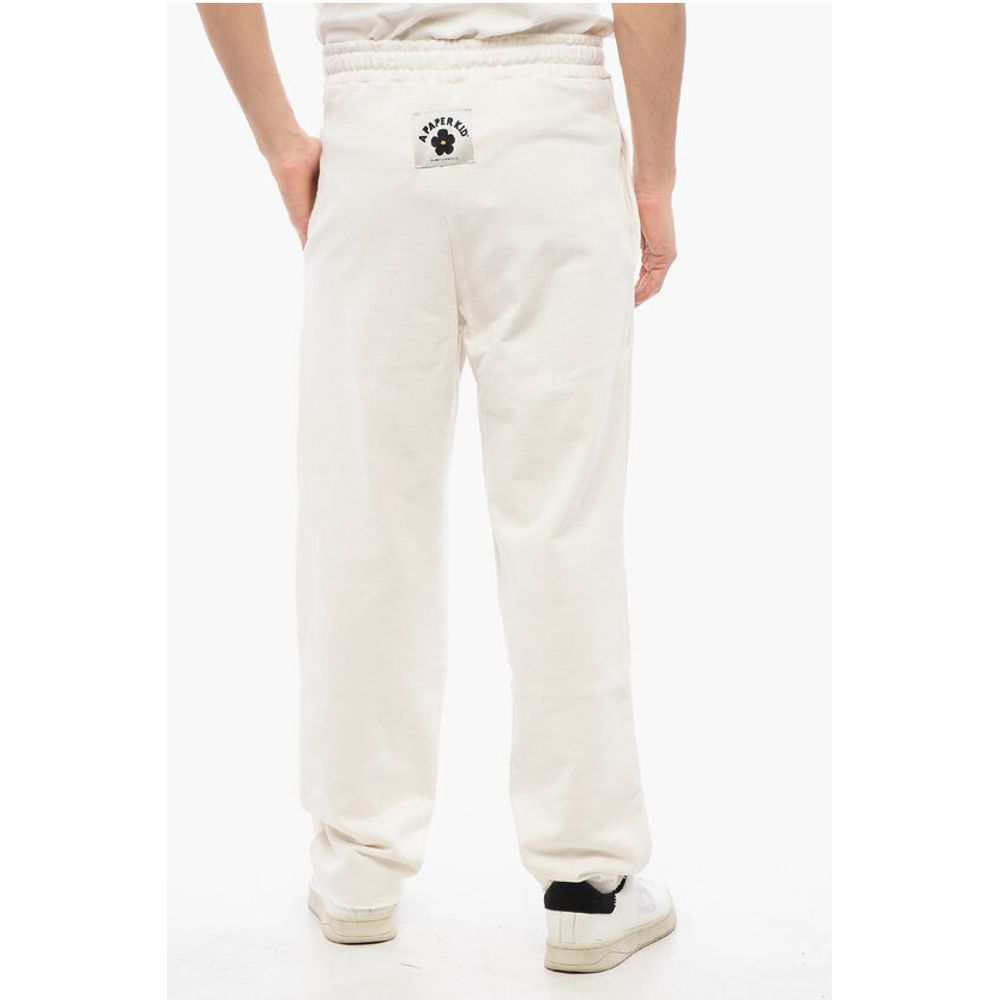 A Paper Kid Single-Pleated Brushed Cotton Pants with Logo Patch on The B
