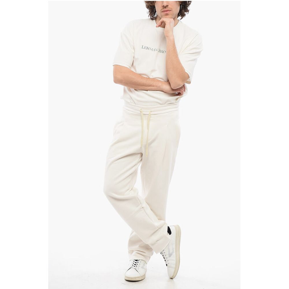 A Paper Kid Single-Pleated Brushed Cotton Pants with Logo Patch on The B