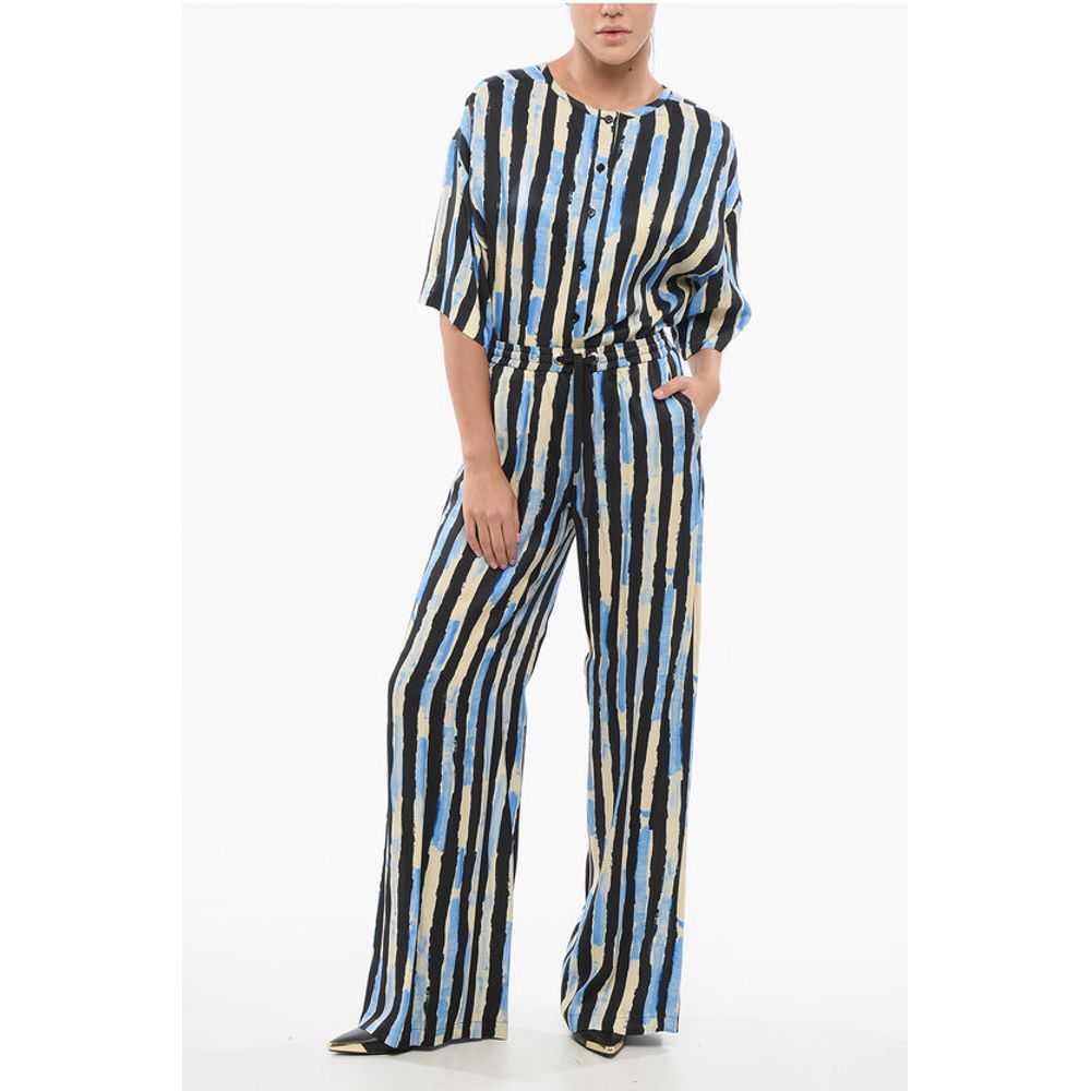 PINKO Striped POIROT Pants with Elastic Waistband