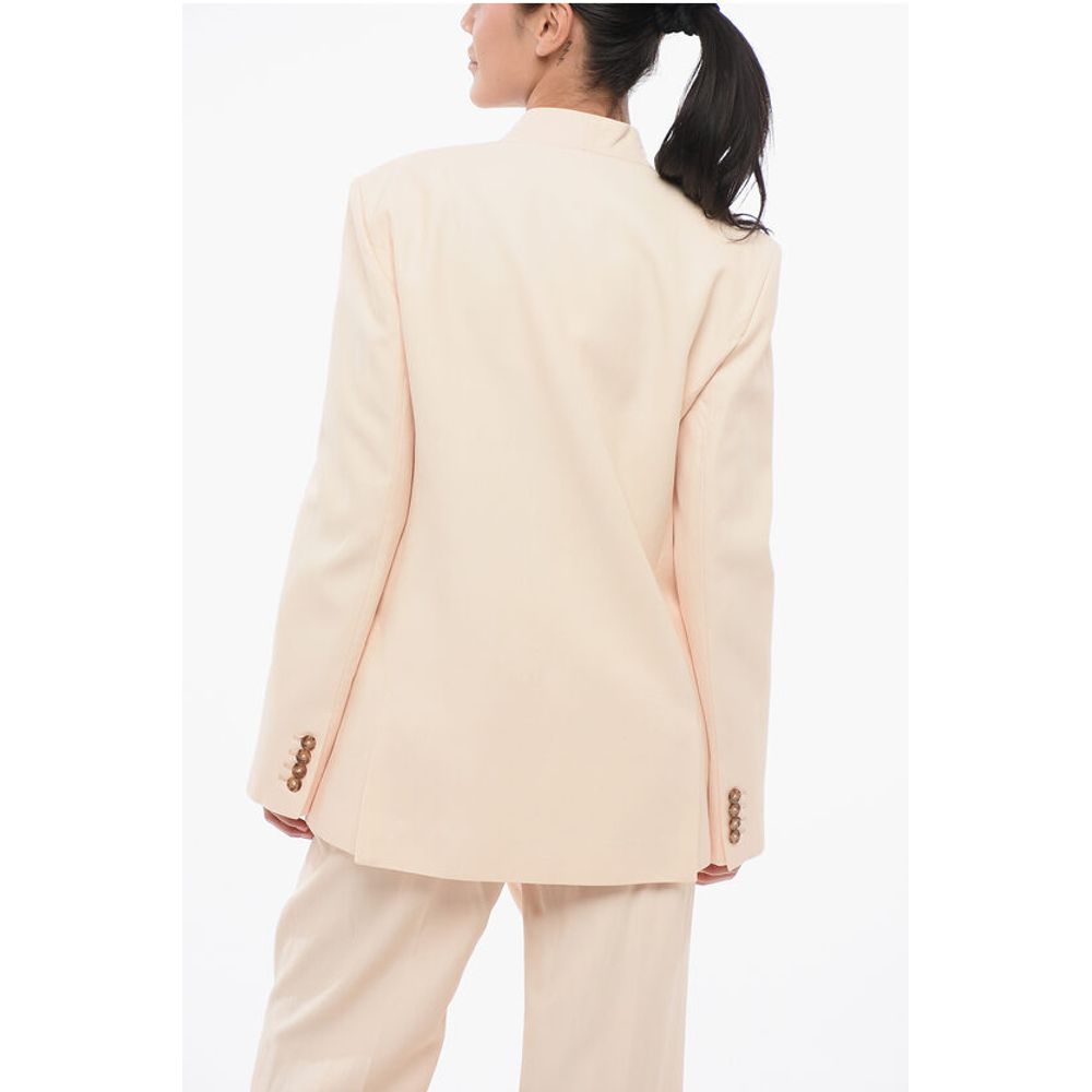 Loulou Studio Solid Color Side Vents LAHARI Double Breasted Blazer
