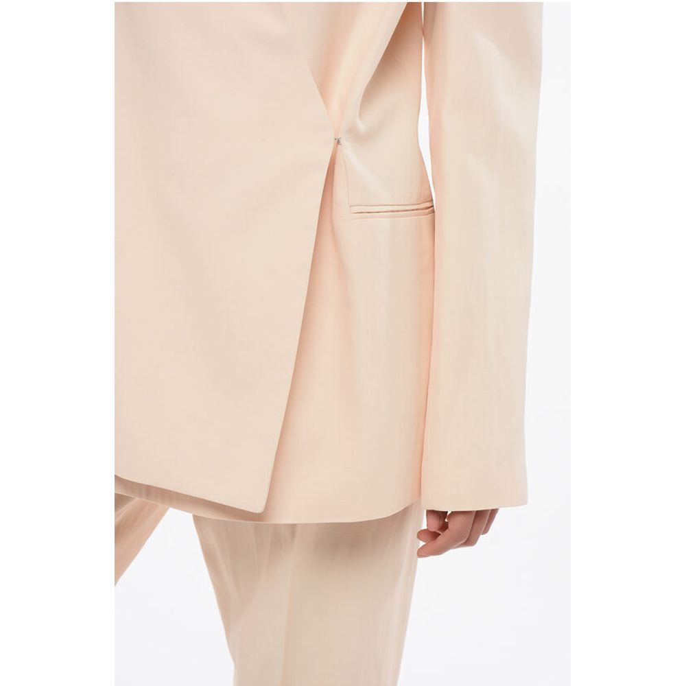 Loulou Studio Solid Color Side Vents LAHARI Double Breasted Blazer
