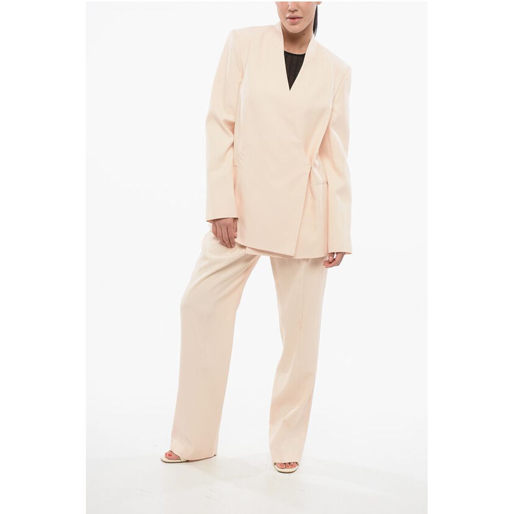 Loulou Studio Solid Color Side Vents LAHARI Double Breasted Blazer