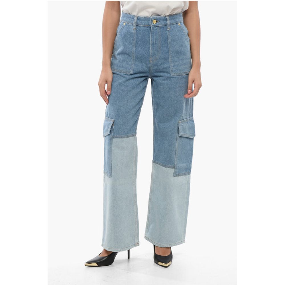Ganni Two-Tone Loose Fit Cargo Jeans 26cm