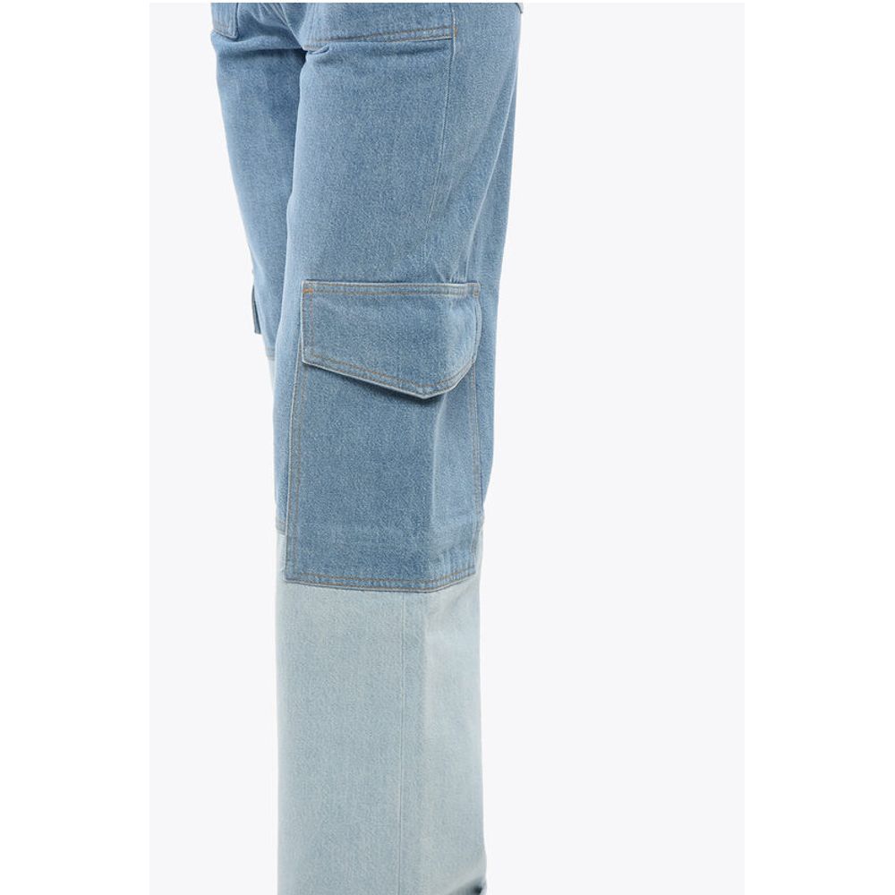 Ganni Two-Tone Loose Fit Cargo Jeans 26cm