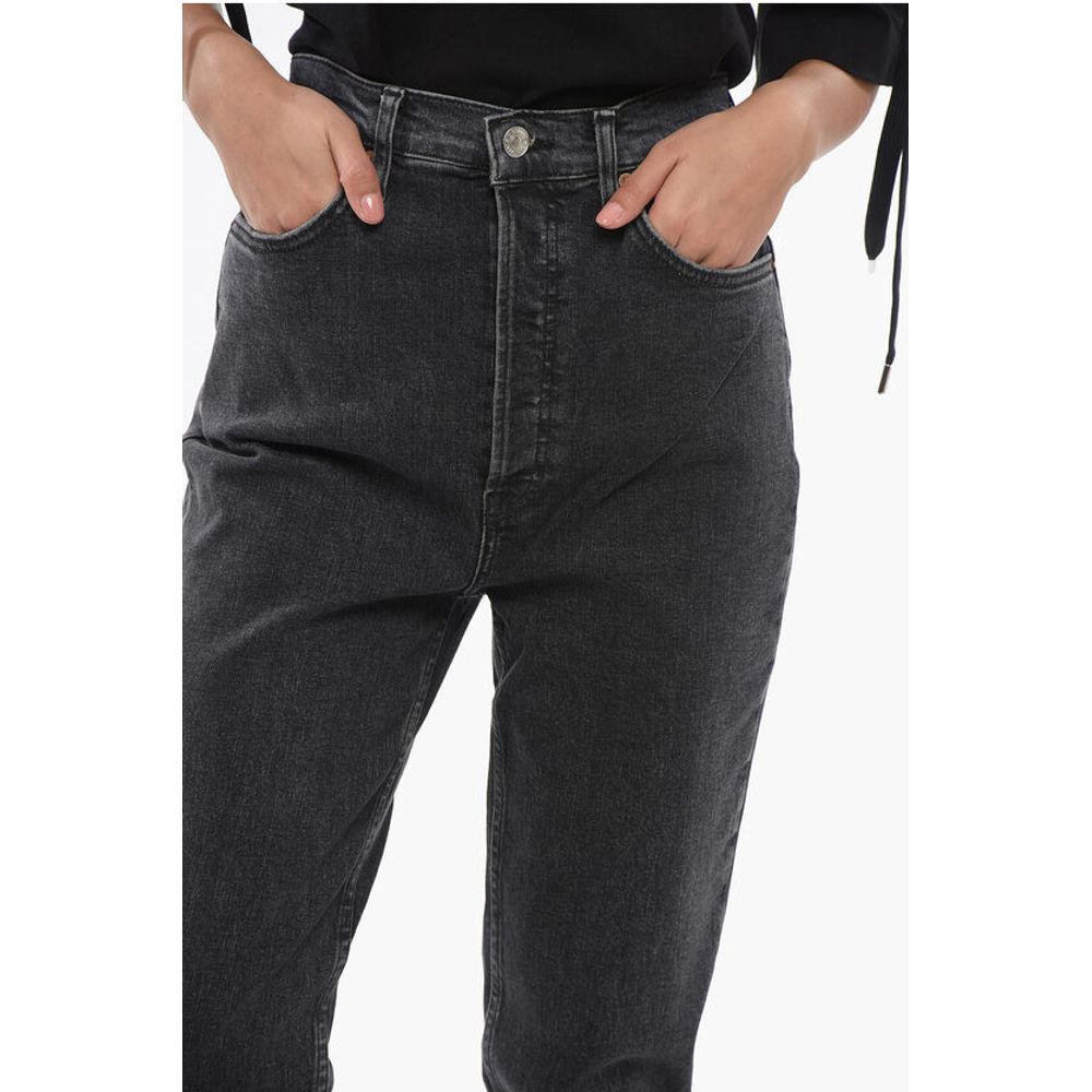 RE/DONE Frayed Hem Dark Wash Skinny Fit Jeans 15cm
