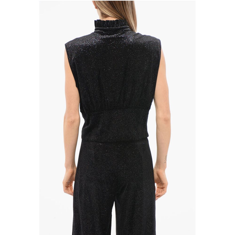 Viktor & Rolf Glittery Velvet Bustier Top