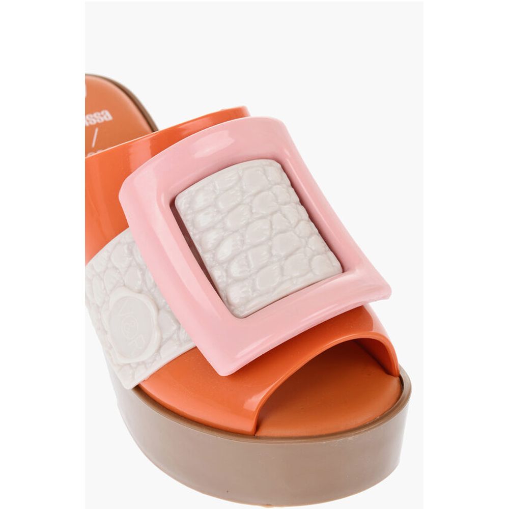 Viktor & Rolf MELISSA Rubber BLOSSOM Mules with Maxi Buckle 10cm