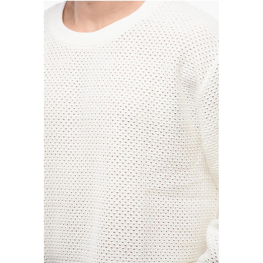 Viktor & Rolf Crew Neck Brushed Cottton Sweatshirt with Crochet Front