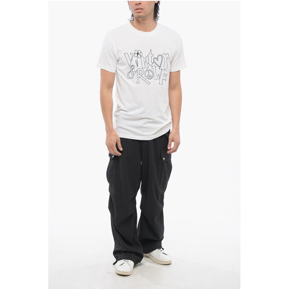 Viktor & Rolf Crew Neck Cotton T-Shirt with Embroidered Logo