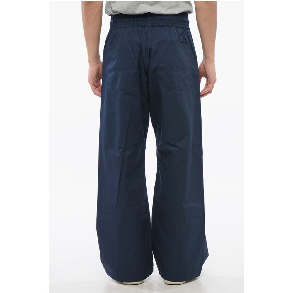 Viktor & Rolf Cotton Blend Wide Leg Pants with Drawstring