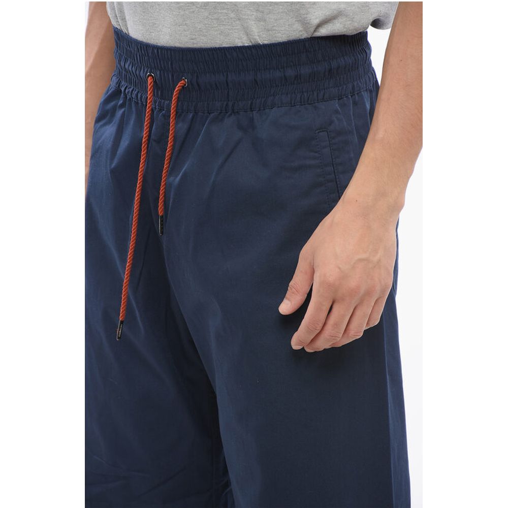 Viktor & Rolf Cotton Blend Wide Leg Pants with Drawstring