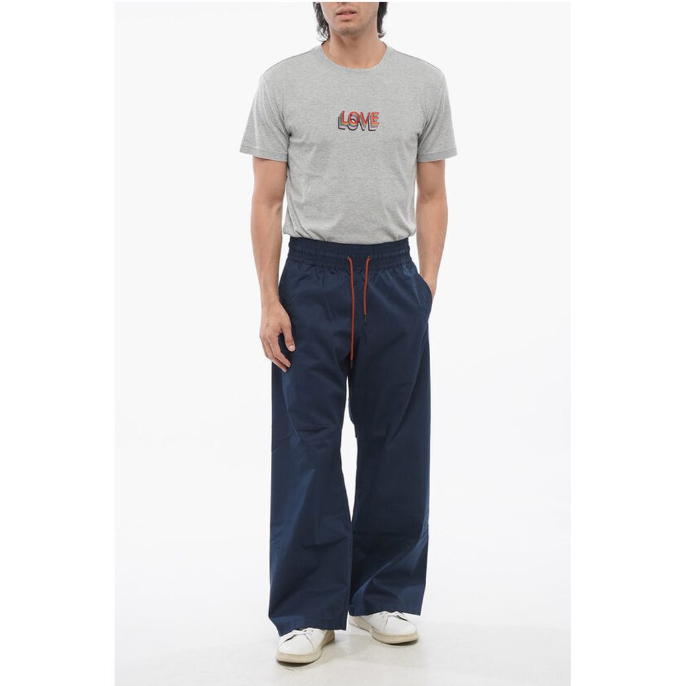 Viktor & Rolf Cotton Blend Wide Leg Pants with Drawstring
