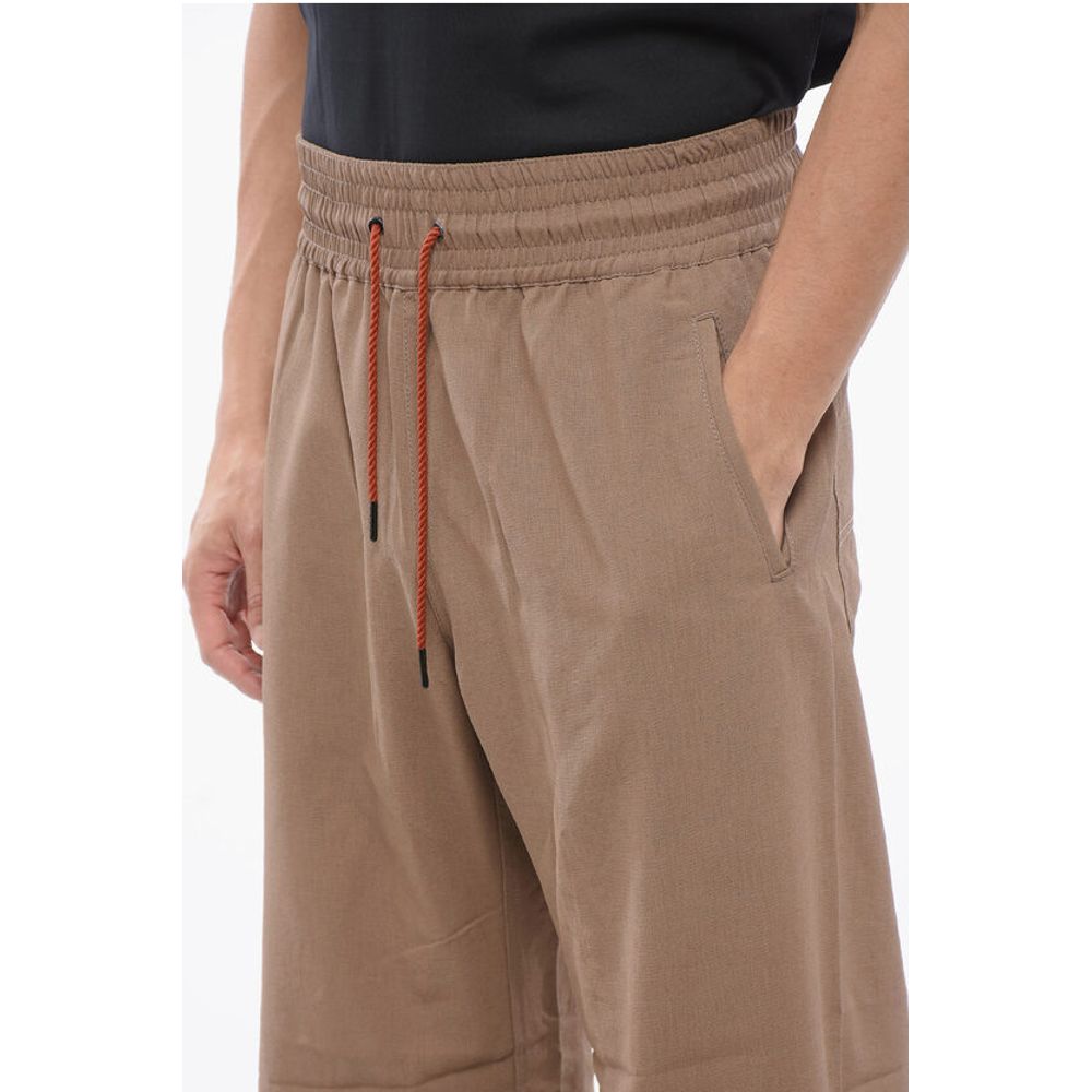 Viktor & Rolf Cotton Blend Wide Leg Pants with Drawstring