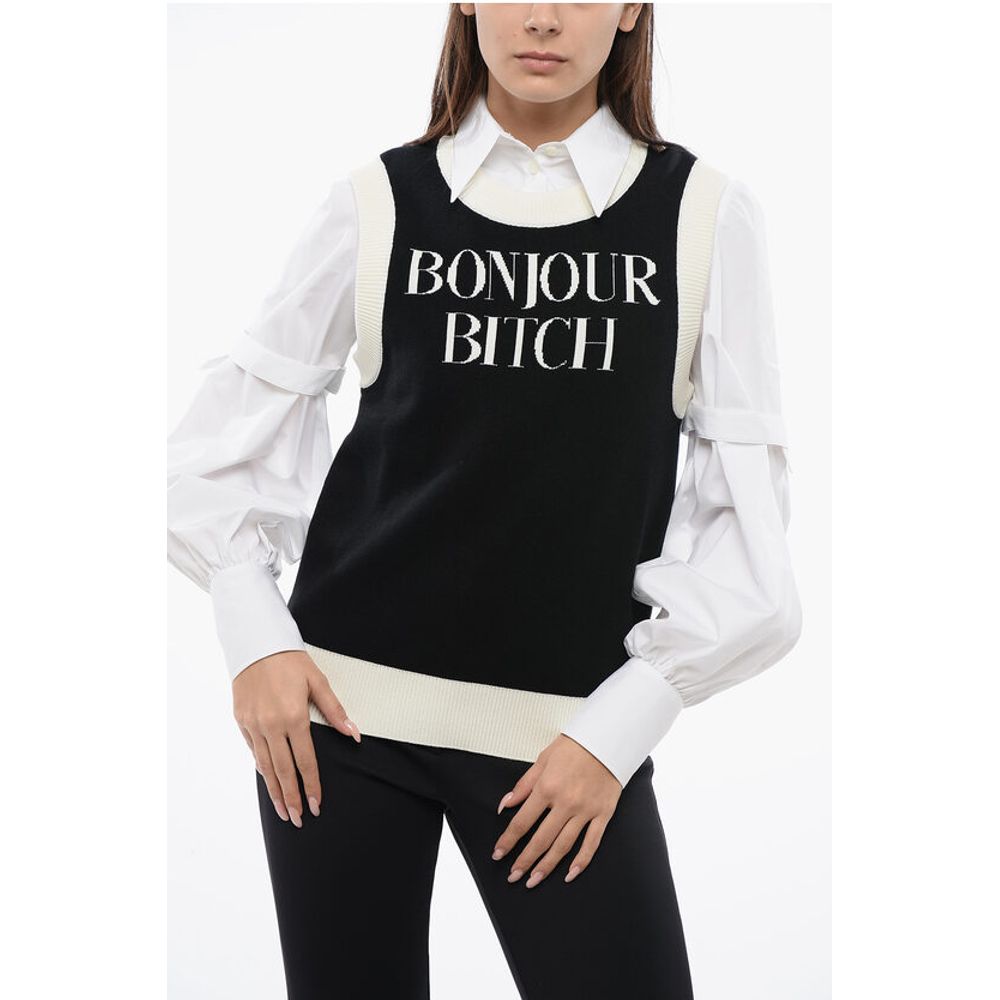 Viktor & Rolf Sleeveless BONJOUR Crewneck Sweater