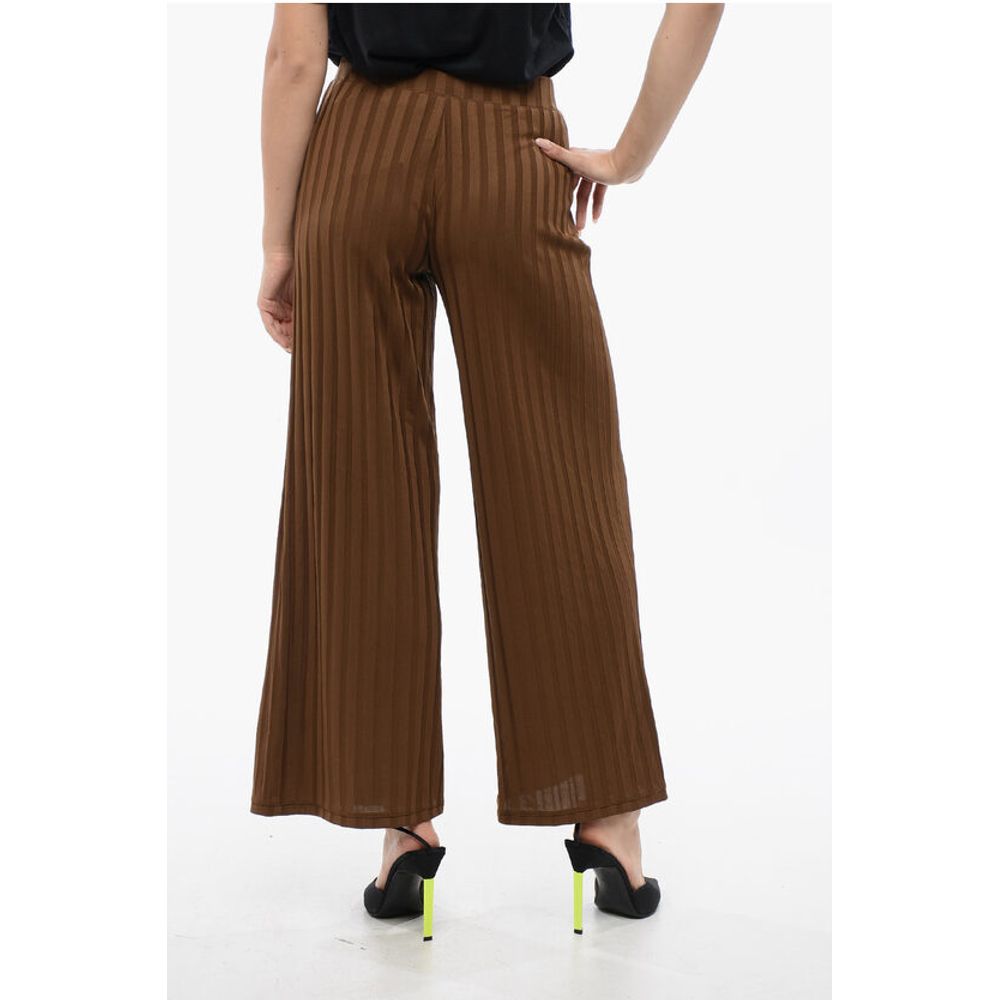 Viktor & Rolf High-Waisted Wide-Fit Ribbed Pants
