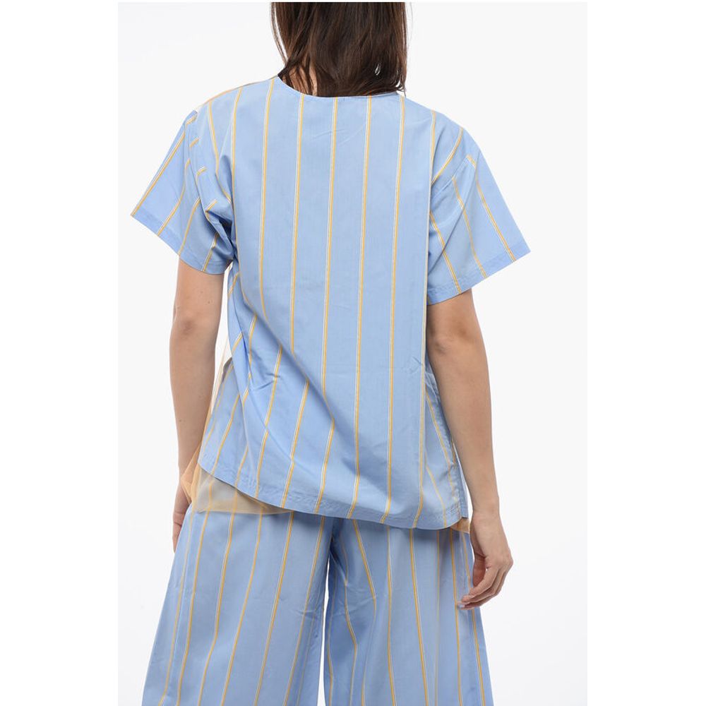 Viktor & Rolf Striped FLOATING TIME T-shirt With Mesh Detail