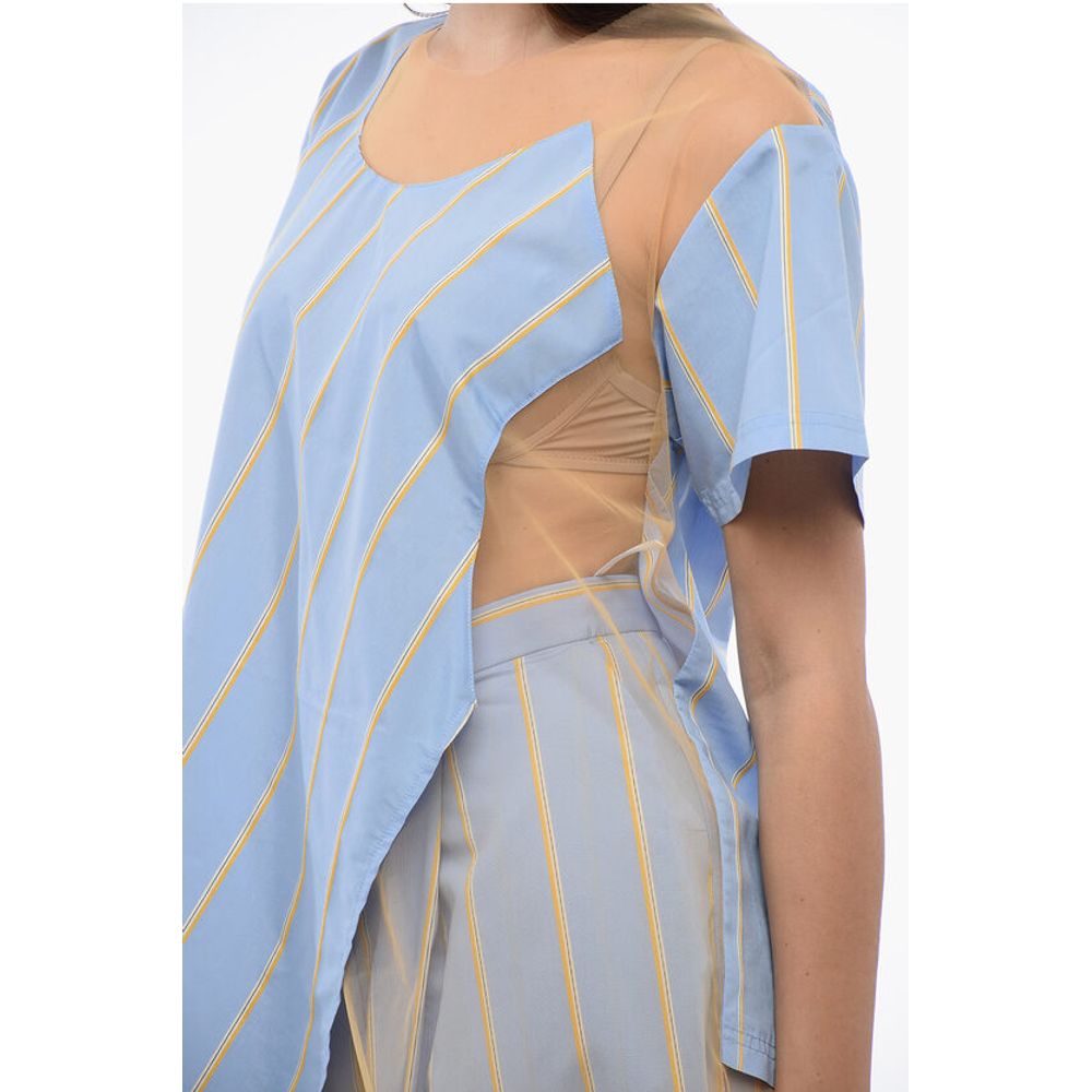 Viktor & Rolf Striped FLOATING TIME T-shirt With Mesh Detail