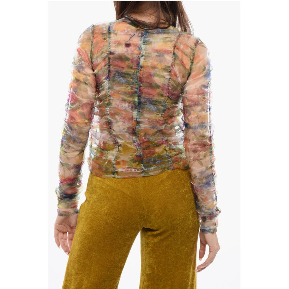 Viktor & Rolf Floral Print Sheer RIPPLE REFLECTION Long Sleeved Top