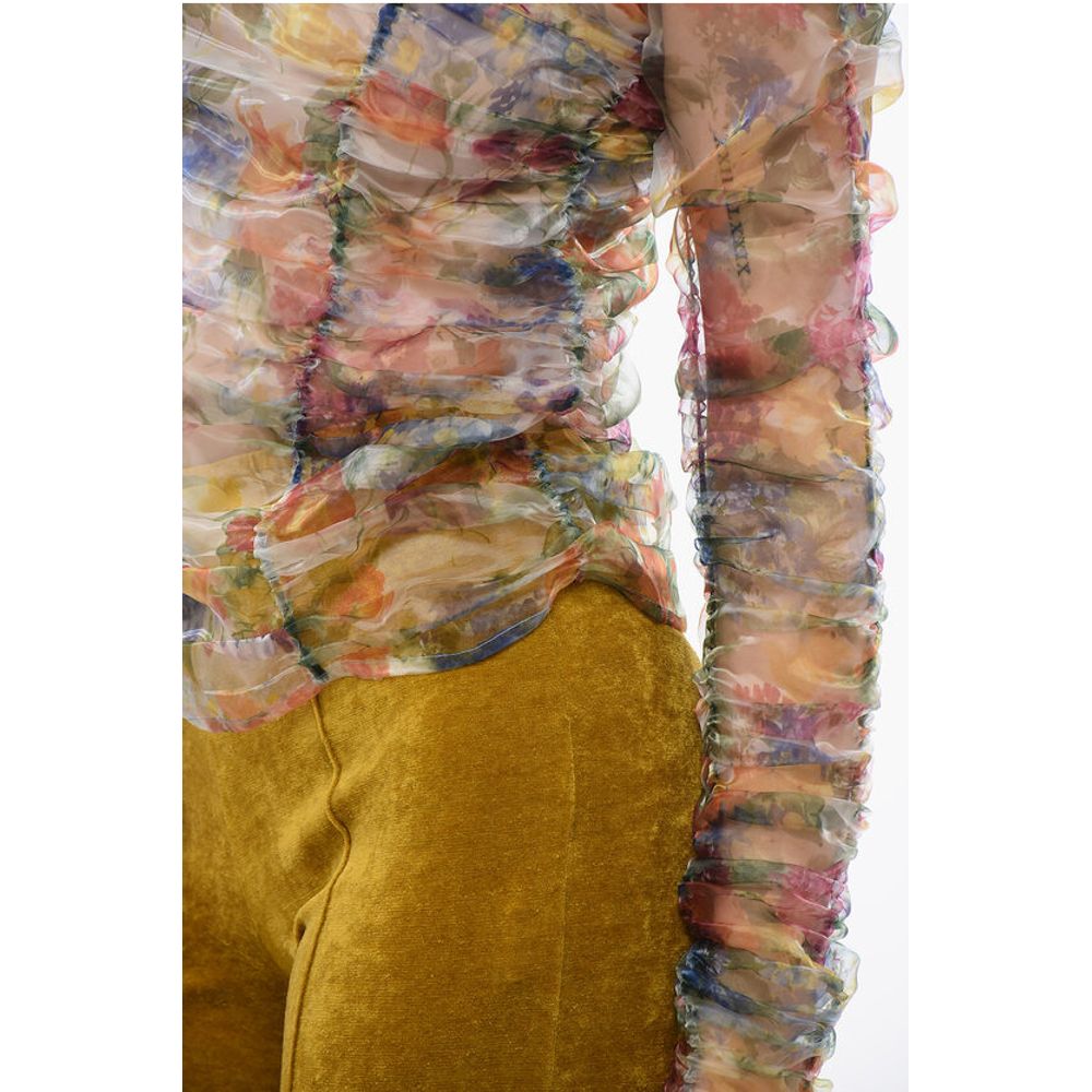 Viktor & Rolf Floral Print Sheer RIPPLE REFLECTION Long Sleeved Top
