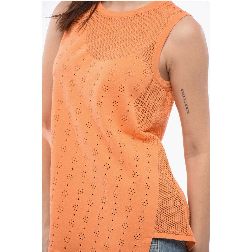Viktor & Rolf Sleeveless HANGING BY A THREAD Top With Mesh Detail