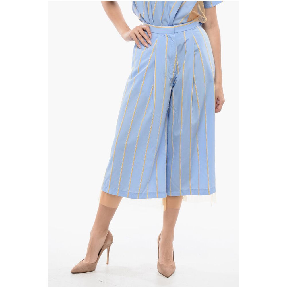 Viktor & Rolf Pleated Striped NICE & BREEZY HIgh-Waisted Pants