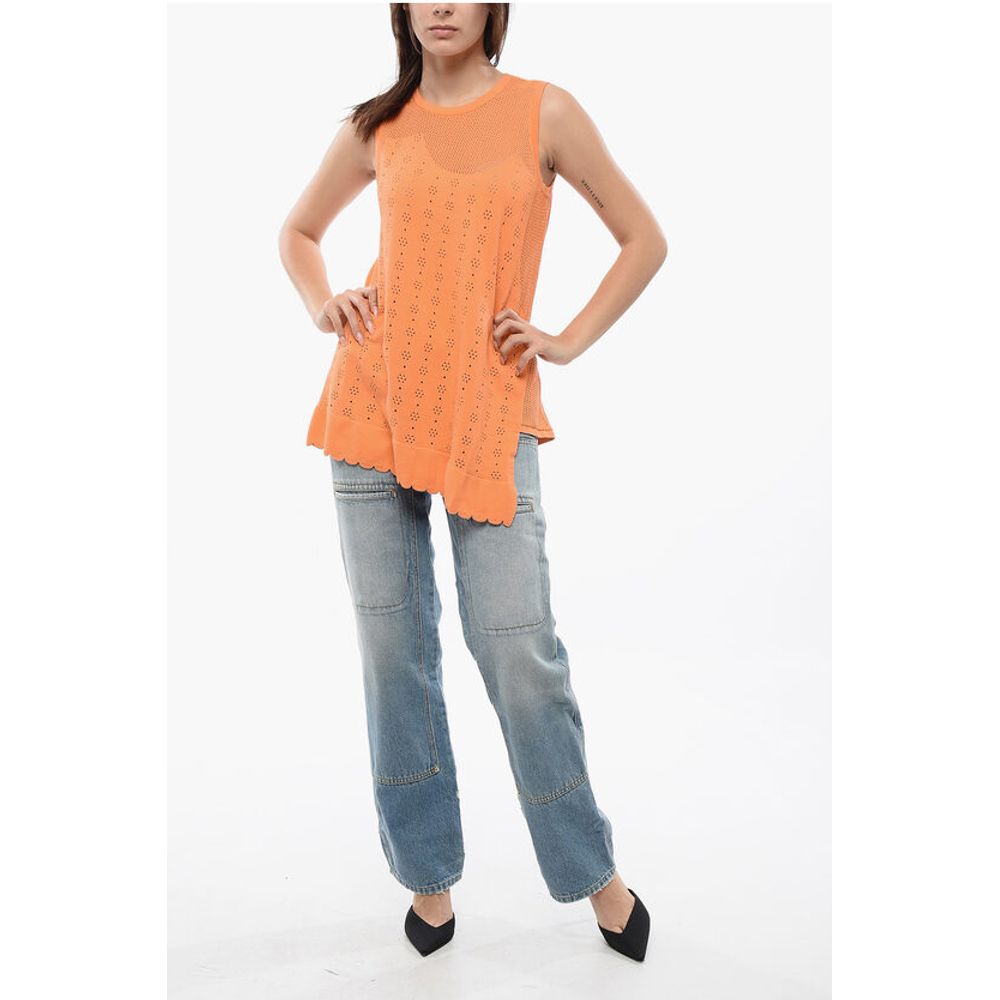 Viktor & Rolf Sleeveless HANGING BY A THREAD Top With Mesh Detail