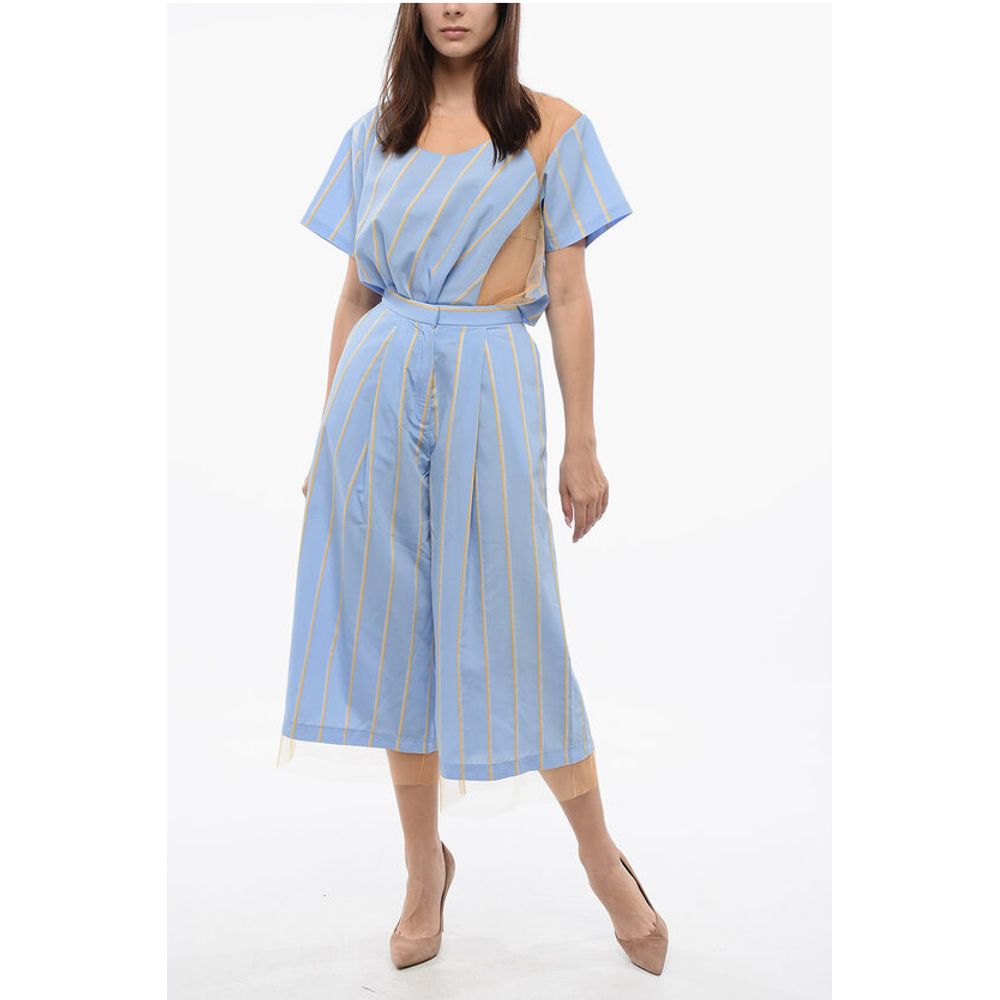 Viktor & Rolf Pleated Striped NICE & BREEZY HIgh-Waisted Pants
