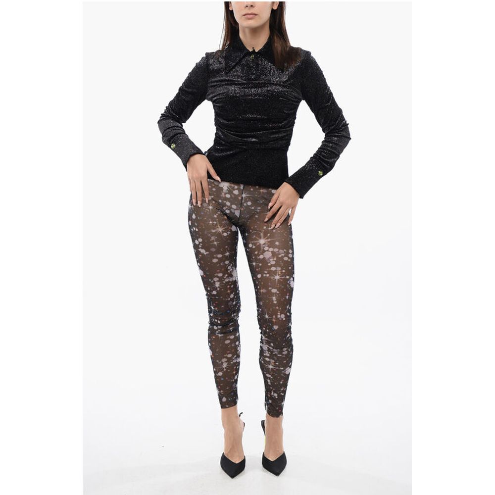 Viktor & Rolf Gathered Waist Velour Glittered Top