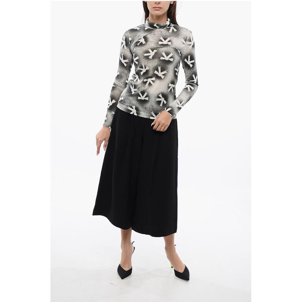 Viktor & Rolf Turtle Neck Long Sleeved Top With Bow Print
