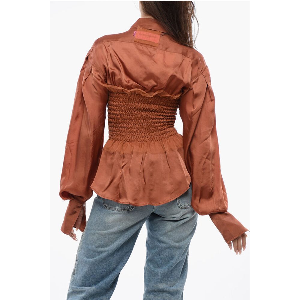 Viktor & Rolf Satin EVENING GATHERINGS Blouse With Ruffles
