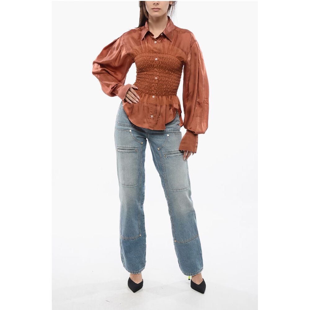 Viktor & Rolf Satin EVENING GATHERINGS Blouse With Ruffles