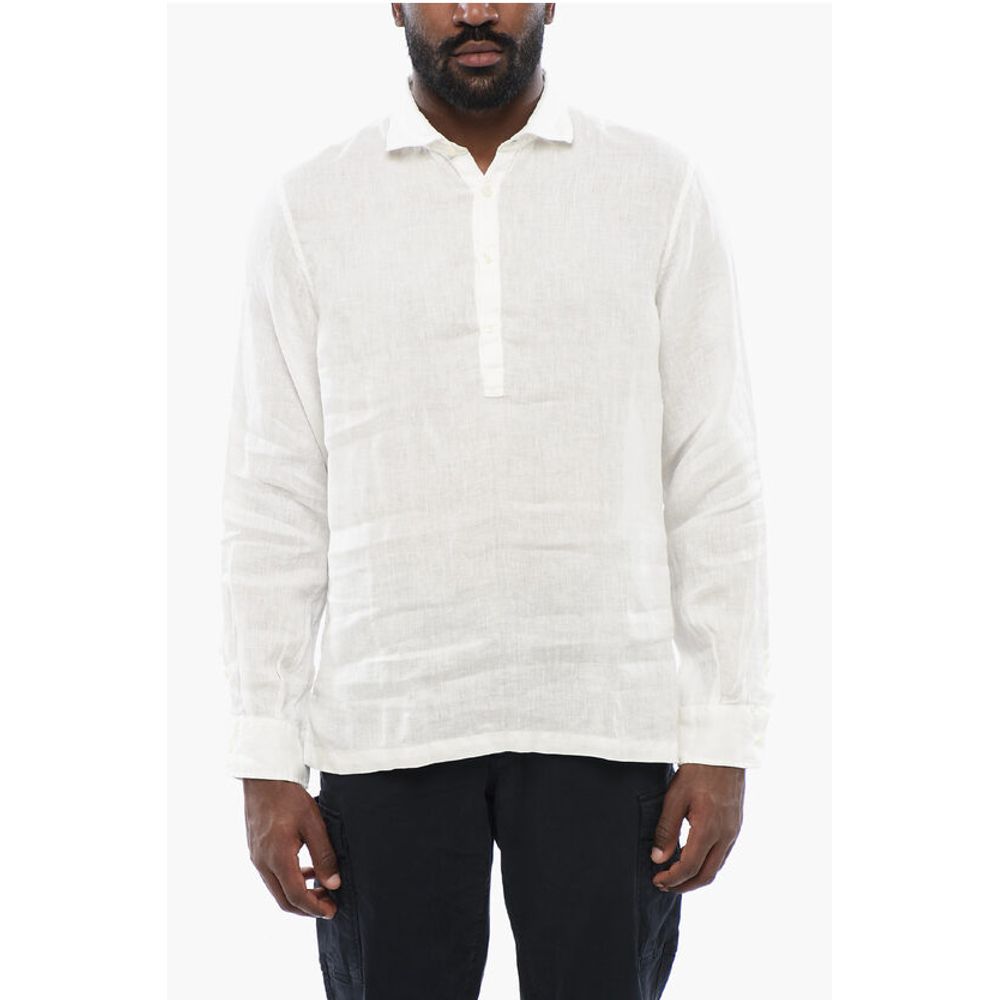 Altea Polo Neckline Linen Shirt