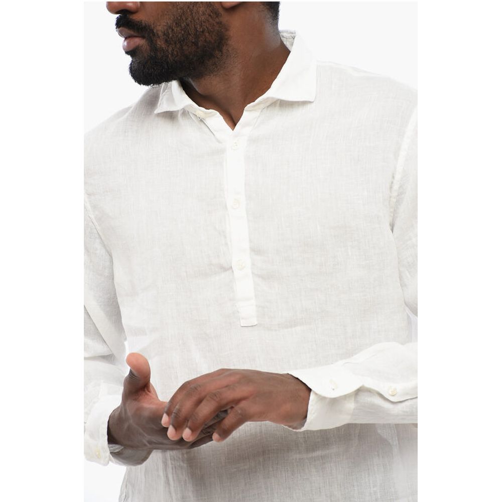 Altea Polo Neckline Linen Shirt