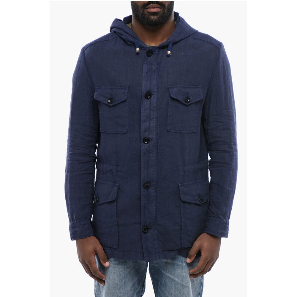 Altea Linen Sahariana Overshirt with Hood