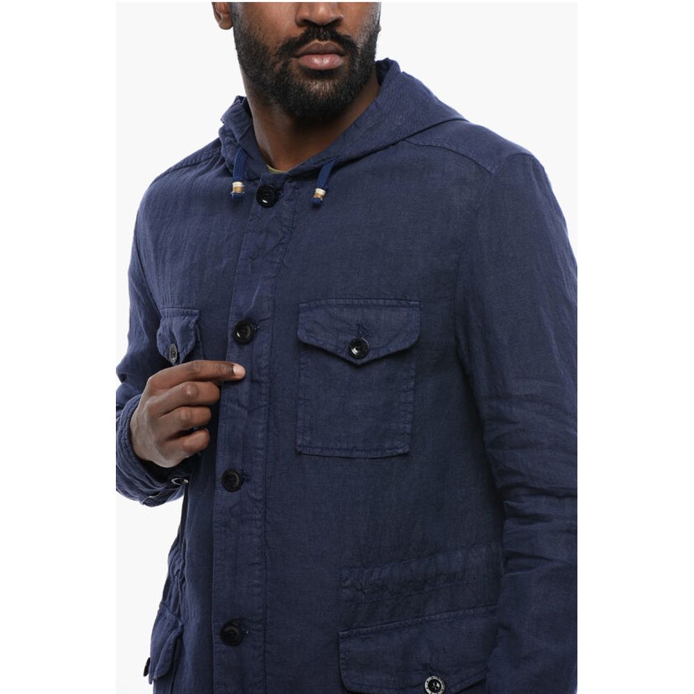 Altea Linen Sahariana Overshirt with Hood