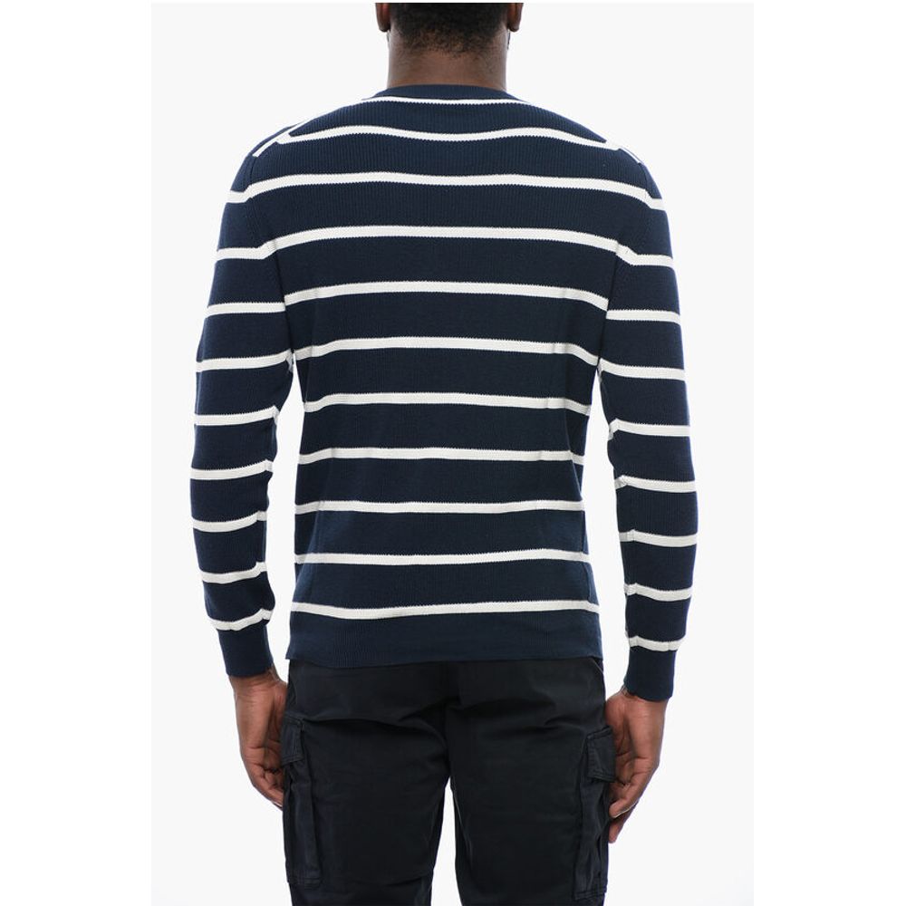 Altea Ring Spun Cotton Sweater with Striped Motif