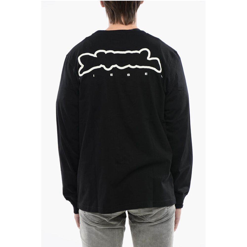 Diesel RED TAG Long Sleeves Cotton T-JUST-LS-D Crew-neck T-shirt