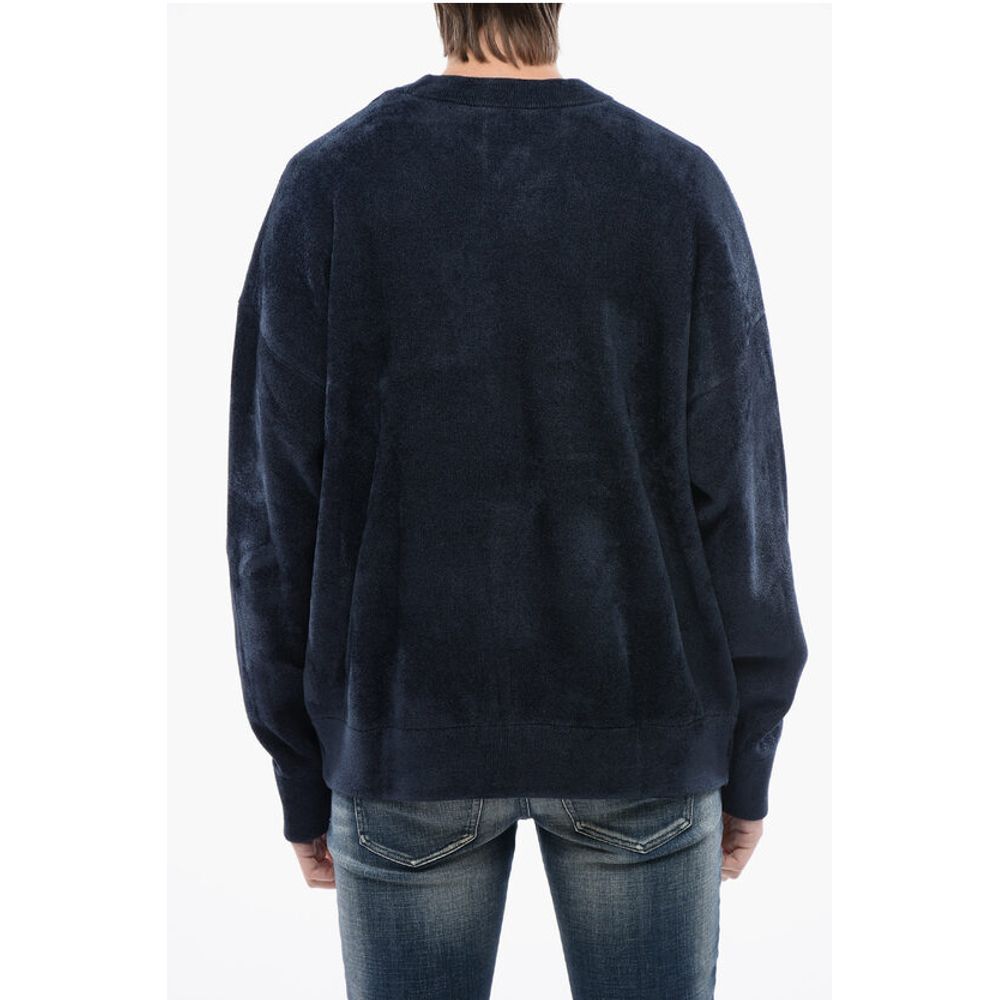 Diesel RED TAG Velvet K-TRIA Crew-neck Sweater with Frontal Monogra