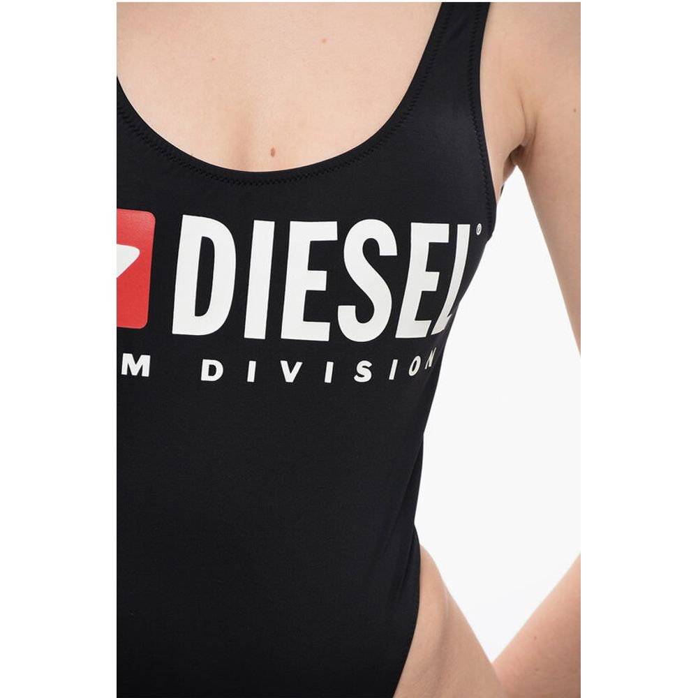 Diesel Solid Color BFSW-PAMELA One-Piece Swimsuit with Printed Logo