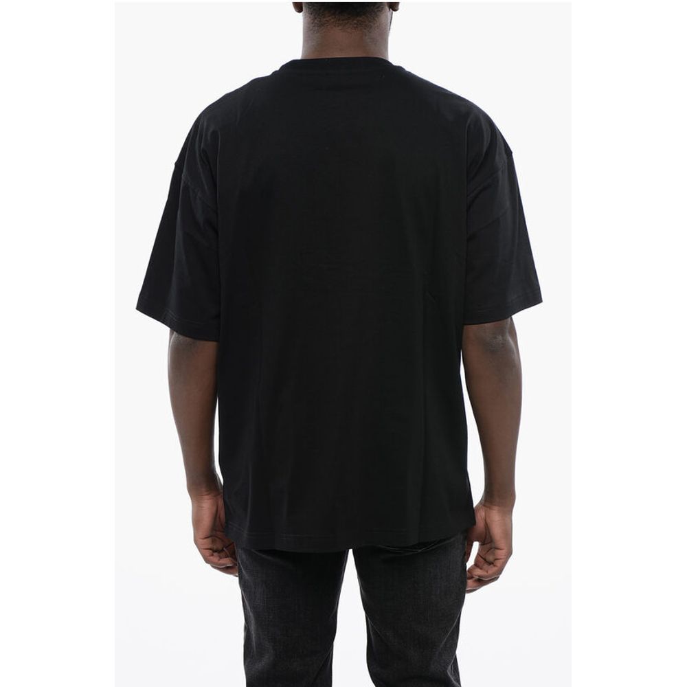 Diesel Solid Color T-NABEL-M1 Crew-neck T-Shirt with Cracked Effect