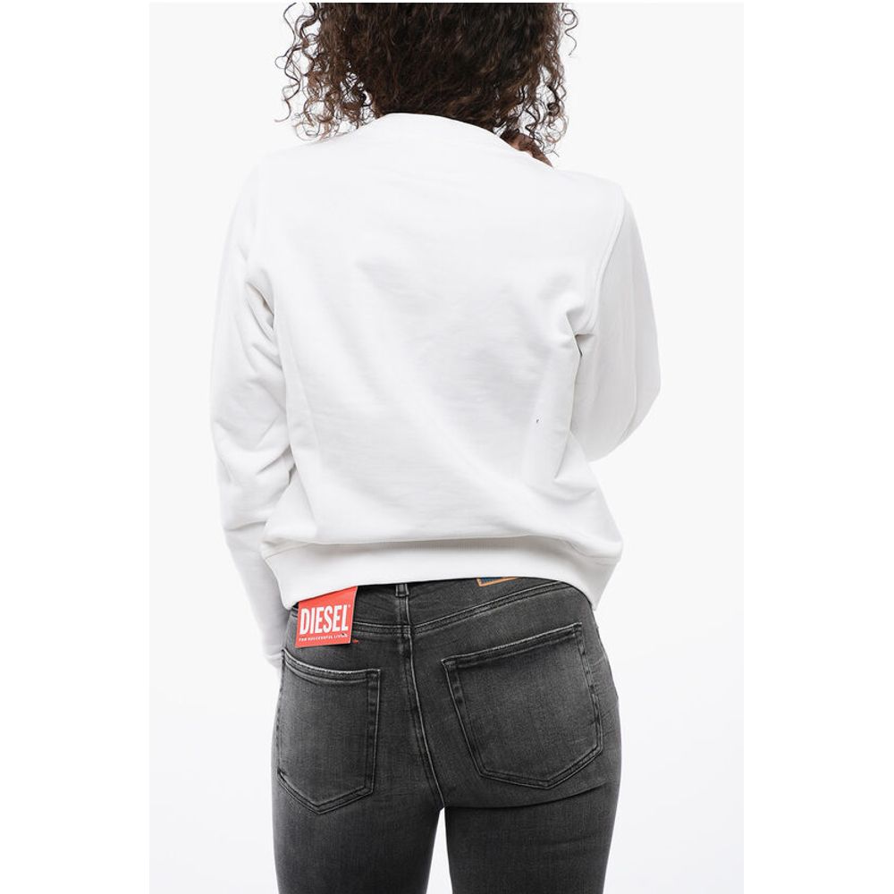 Diesel Crew Neck Cropped Sweatshirt with Lettering Logo