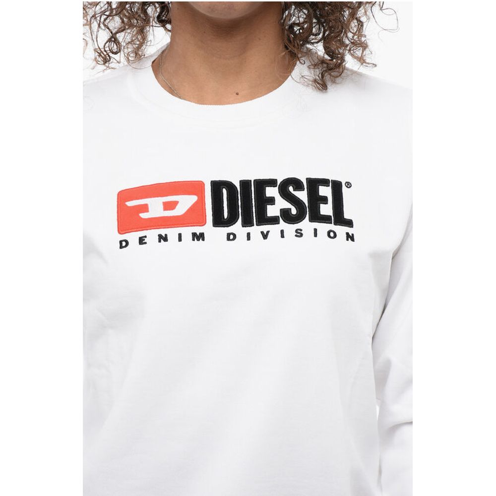 Diesel Crew Neck Cropped Sweatshirt with Lettering Logo